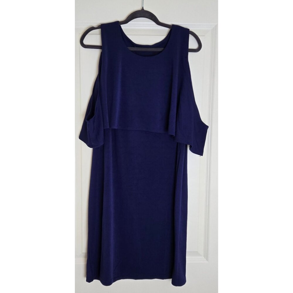 Cold Shoulder Navy Blue Womens Dress